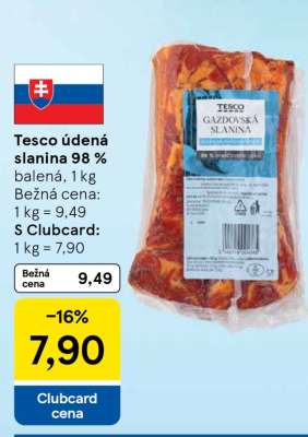 Tesco údená slanina 98 %