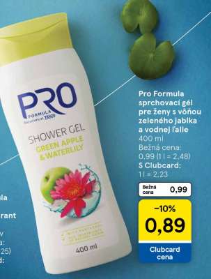 Pro Formula sprchovací gél pre ženy s vôňou zeleného jablka a vodnej ľalie