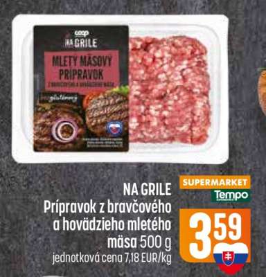 NA GRILE Prípravok z bravčového a hovädzieho mletého mäsa