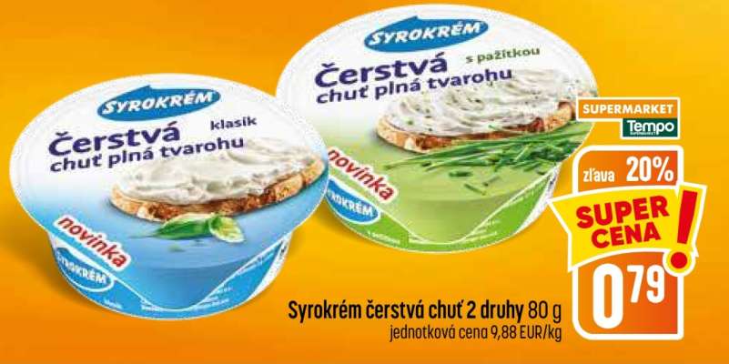 Syrokrem čerstvá chuť 2 druhy 80 g