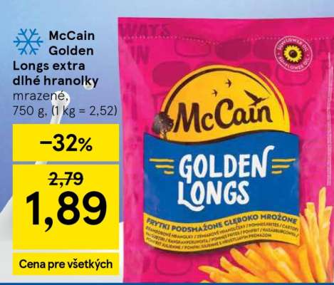 McCain Golden Longs extra dlhé hranolky