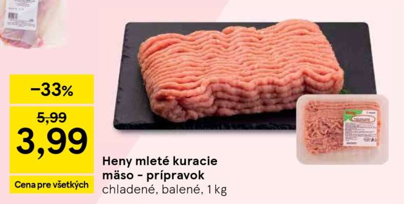 Heny mleté kuracie mäso – prípravok