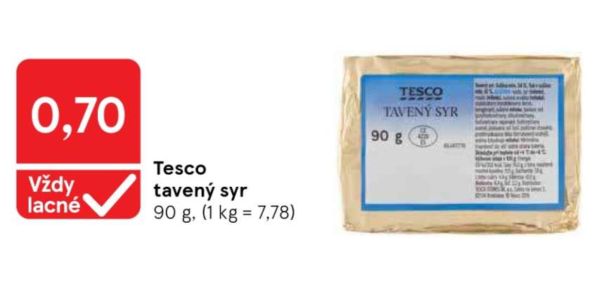 Tesco tavený sýr