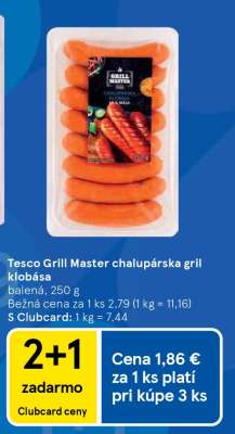Tesco Grill Master chalupárska gril klobása