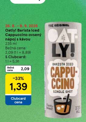 Oatly! Barista Iced Cappuccino ovesný nápoj s kávou
