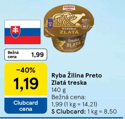 Ryba Žilina Preto Zlatá treska