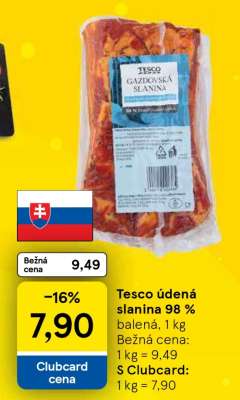 Tesco údená slanina 98 %