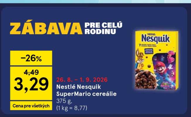 Nestlé Nesquik SuperMario cereálie