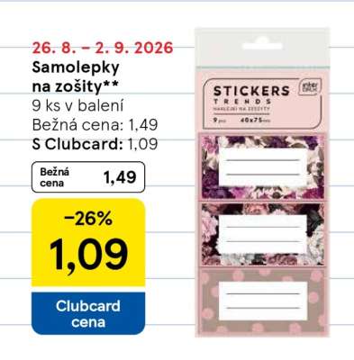 Samolepky na zošity**