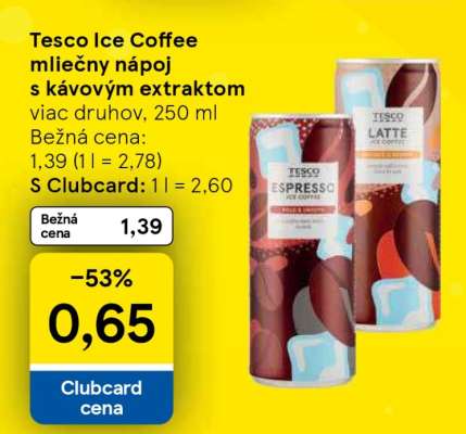 Tesco Ice Coffee mliečny nápoj s kávovým extraktom