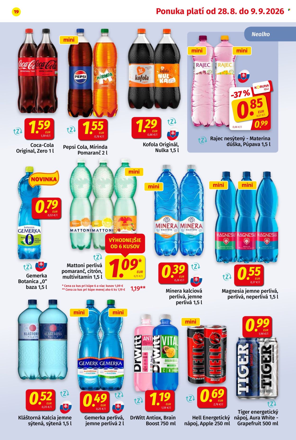 Leták Potraviny KORUNA - 28.8.2026 - 9.9.2026. Strana 19