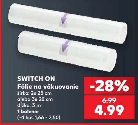 SWITCH ON Fólie na vákuovanie