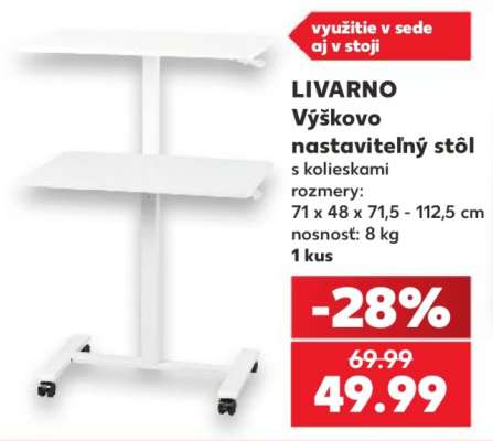 LIVARNO Výškovo nastaviteľný stôl