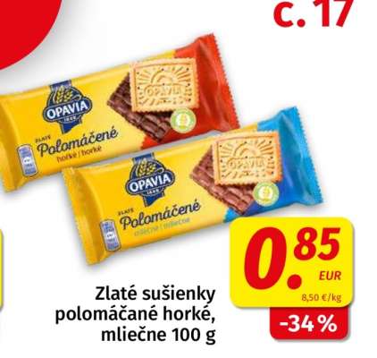 Zlaté sušienky polomáčané horké, mliečne 100 g