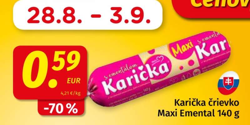 Karička črievko Maxi Emental 140 g