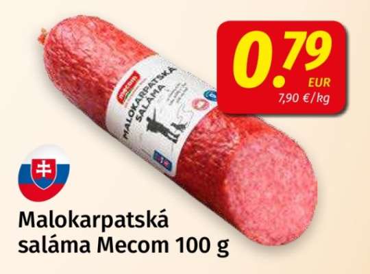 Malokarpatská saláma Mecom 100 g