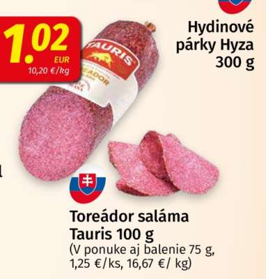 Toreádor saláma Tauris 100 g