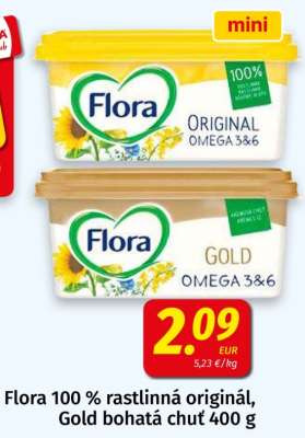 Flora 100 % rastlinná originál, Gold bohatá chuť 400 g