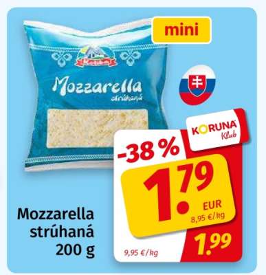Mozzarella strúhaná 200 g