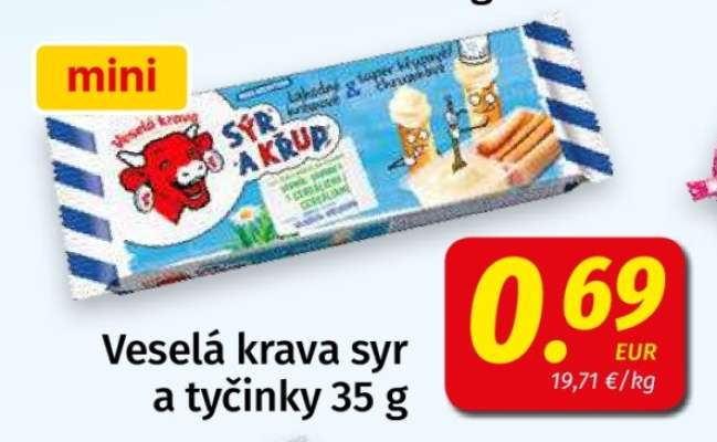 Veselá krava syr a tyčinky 35 g