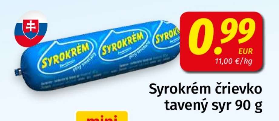 Syrokrém črievko tavený syr 90 g