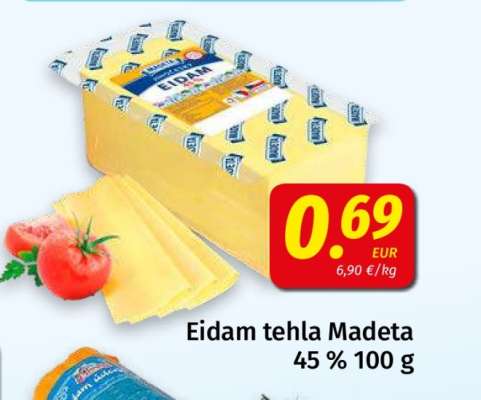 Eidam tehla Madeta 45 % 100 g