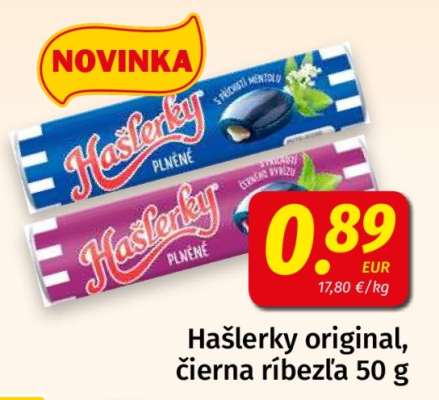 Hašlerky original, čierna ríbezľa 50 g