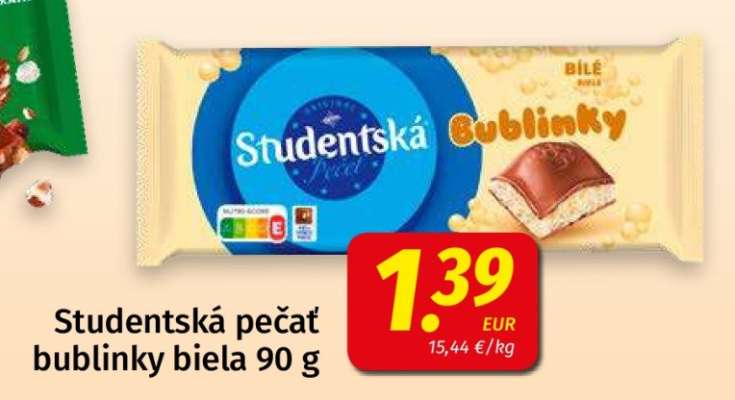 Studentská pečať bublinky biela 90 g