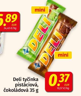 Deli tyčinka pistáciová, čokoládová 35 g