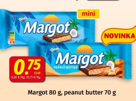 Margot 80 g, peanut butter 70 g