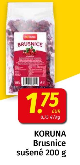 KORUNA Brusnice sušené 200 g
