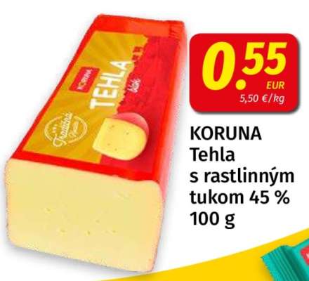 KORUNA Tehla s rastlinným tukom 45 % 100 g