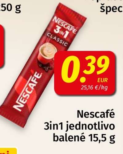 Nescafé 3in1 jednotlivo balené 15,5 g