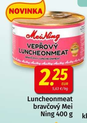 Luncheonmeat bravčový Mei Ning 400 g