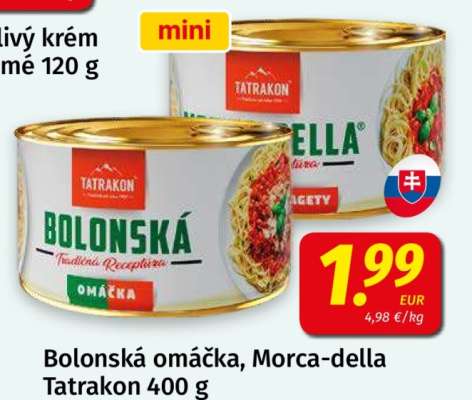 Bolonská omáčka, Morca-della Tatrakon 400 g