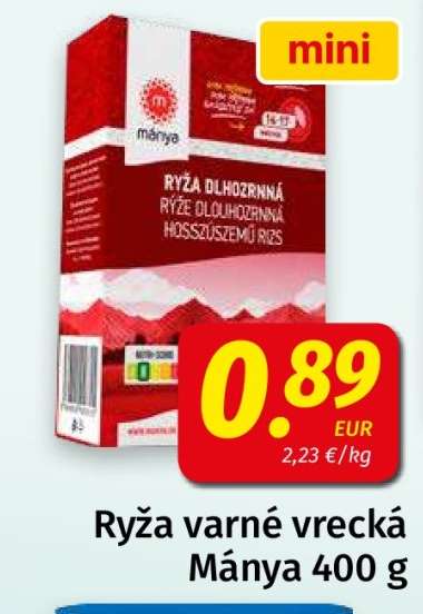 Ryža varné vrecká Mánya 400 g