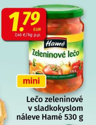 Lečo zeleninové v sladkokyslom náleve Hamé 530 g