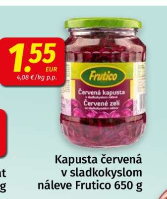 Kapusta červená v sladkokyslom náleve Frutico 650 g