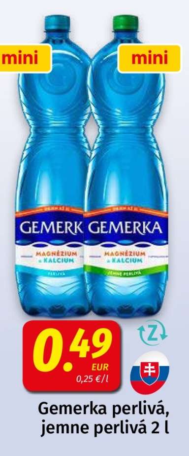 Gemerka perlivá, jemne perlivá 2 l