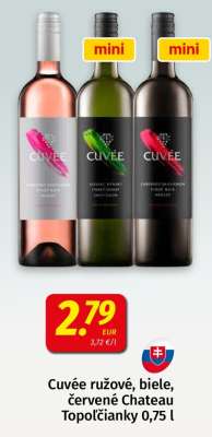 Cuvée ružové, biele, červené Chateau Topoľčianky 0,75 l