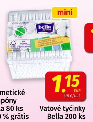 Vatové tyčinky Bella 200 ks