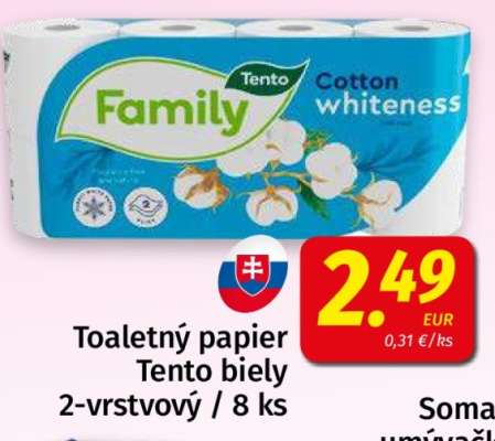 Toaletný papier Tento biely