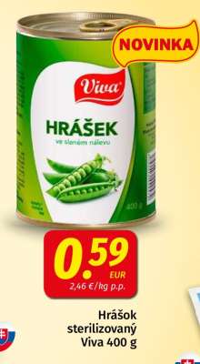 Hrášok sterilizovaný Viva 400 g