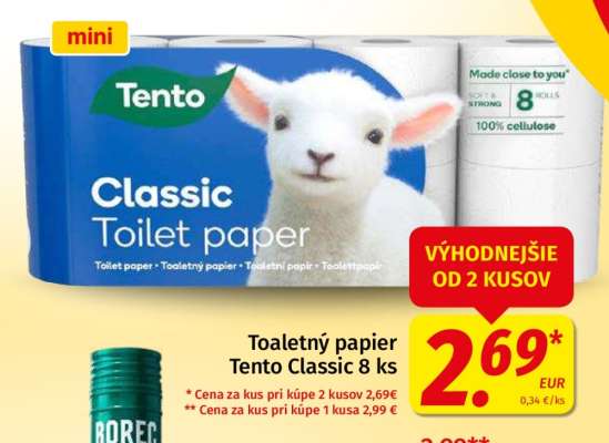 Toaletný papier Tento Classic, 8 ks