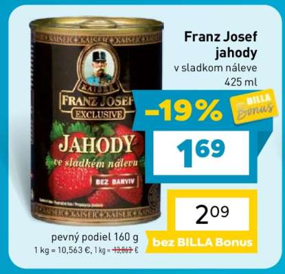 Franz Josef jahody v sladkom náleve 425 ml