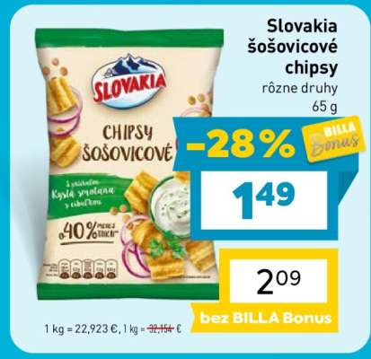 Slovakia šošovicové chipsy