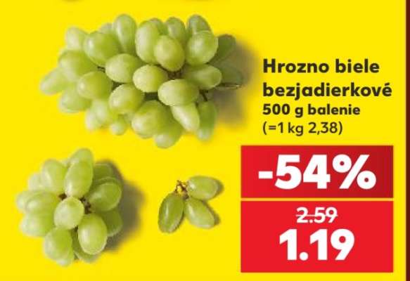 Hrozno biele bezjadierkové