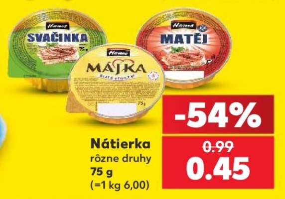 Nátierka rôzne druhy