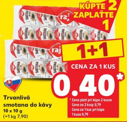 Trvanlivá smotana do kávy