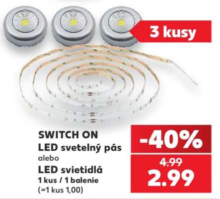 SWITCH ON LED svetelný pás alebo LED svietidlá